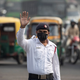 A traffic policeman in New Delhi on Nov. 4.